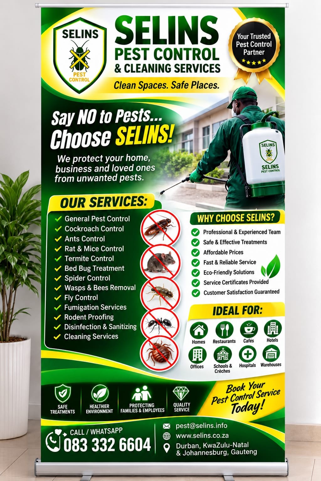Selins Pest Control and Cleaning Services flyer